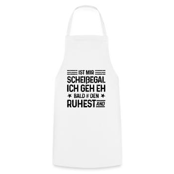 Scheißegal Ich geh eh bald in den Ruhestand - Kochschürze - Weiß - Vorne - AI Model Male 185 dark (185cm)