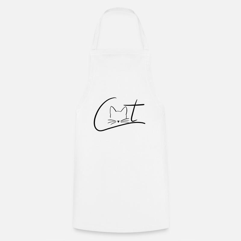 Cat logo with cat - Cooking Apron - white