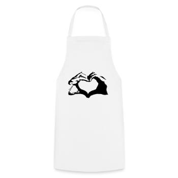 Hands shape heart - warm design - Cooking Apron - white - Front - AI Model Male 185 dark (185cm)