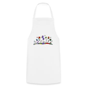 fleurs - Tablier de cuisine - blanc - Devant - AI Model Male 185 dark (185cm)