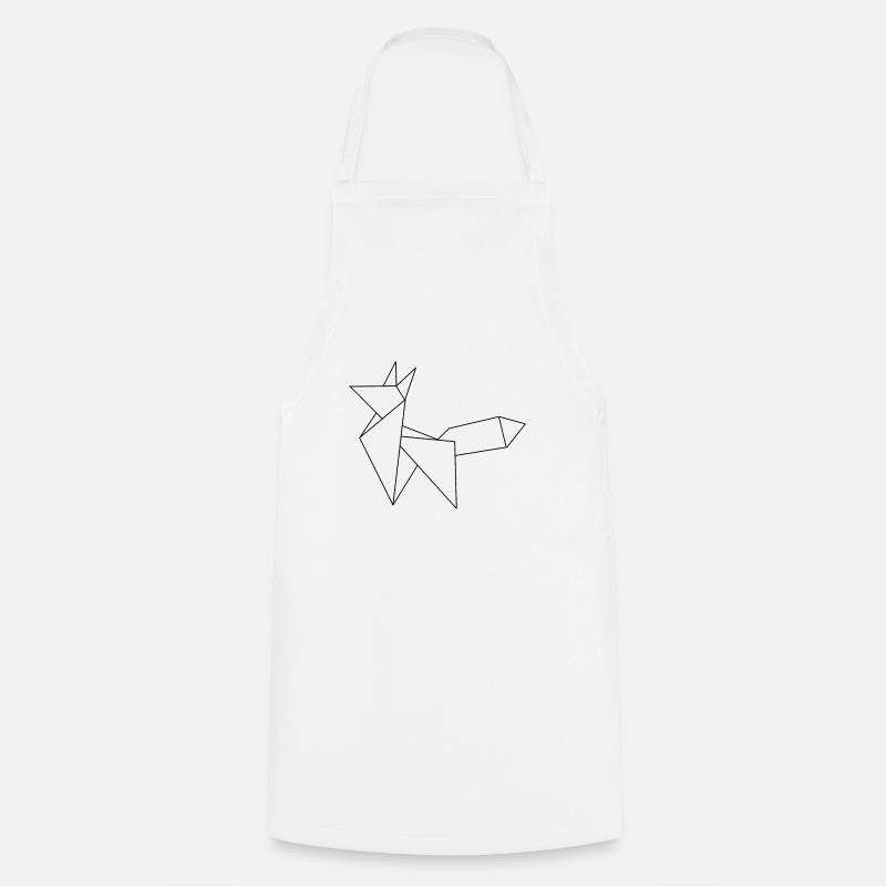 Origami fox - Cooking Apron - white