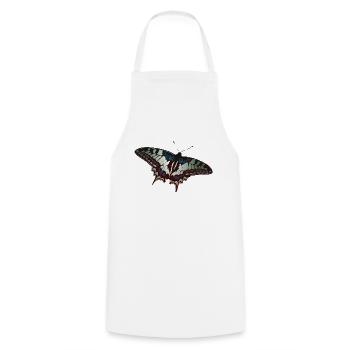 Butterfly Schmetterling Schmetterlinge - Kochschürze - Weiß - Vorne - AI Model Male 185 dark (185cm)