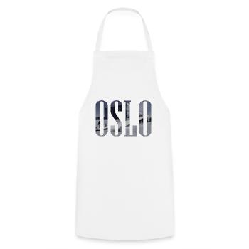 Oslo, Norway, Opera House, Norwegian Opera - Cooking Apron - white - Front - AI Model Male 185 dark (185cm)