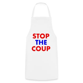 stop the coup - Kochschürze - Weiß - Vorne - AI Model Male 185 dark (185cm)