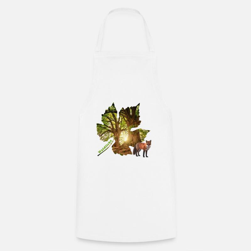 Forêt 48 avec renard - Tablier de cuisine - blanc