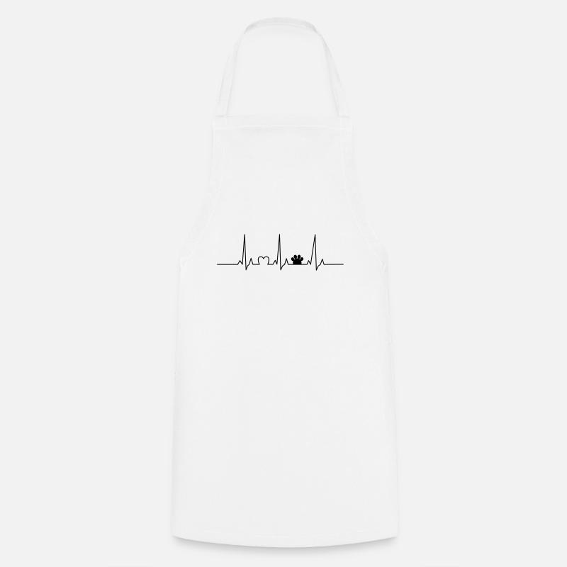 Dames chien chat battement de coeur patte - Tablier de cuisine - blanc
