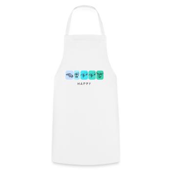 happy - DGS Streetwear - Tablier de cuisine - blanc - Devant - AI Model Male 185 dark (185cm)