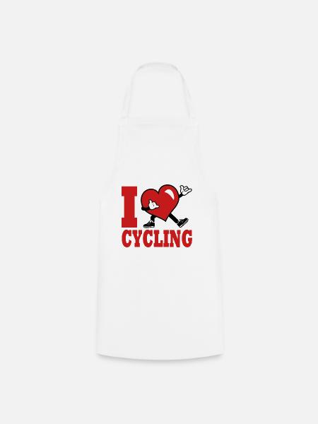 i love cycling cycle vélo, velo - Tablier de cuisine - blanc