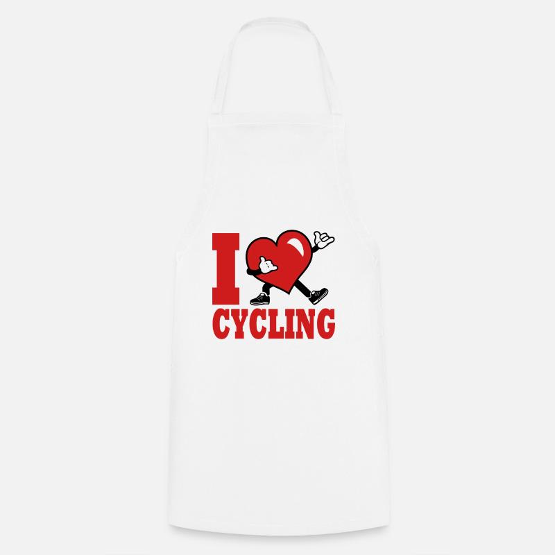 i love cycling cycle vélo, velo - Tablier de cuisine - blanc
