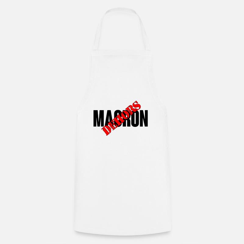 Macron dehors - Tablier de cuisine - blanc