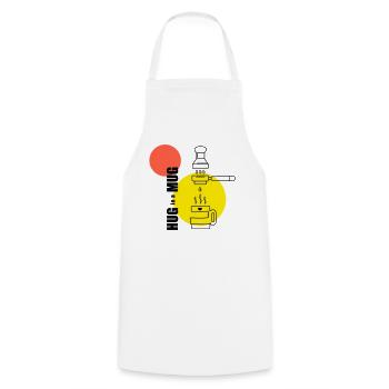 Hug in a Mug | Coffee Love - Kochschürze - Weiß - Vorne - AI Model Male 185 dark (185cm)