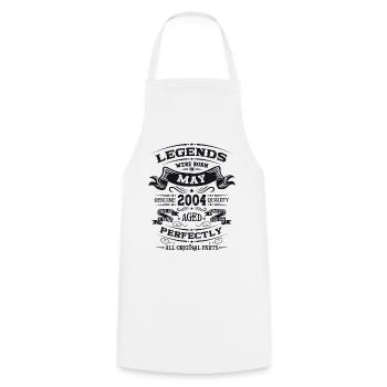 Legend May 2004 Vintage 2004 Birthday 2004 - Cooking Apron - white - Front - AI Model Male 185 dark (185cm)
