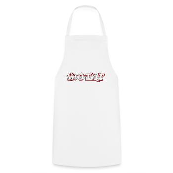 "Köln" Rot-Weiss [Graffiti Treat] - Kochschürze - Weiß - Vorne - AI Model Male 185 dark (185cm)