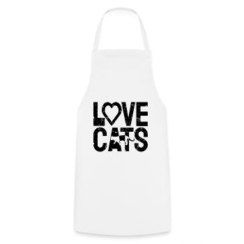 I love Cats I love cats animals - Cooking Apron - white - Front - AI Model Male 185 dark (185cm)