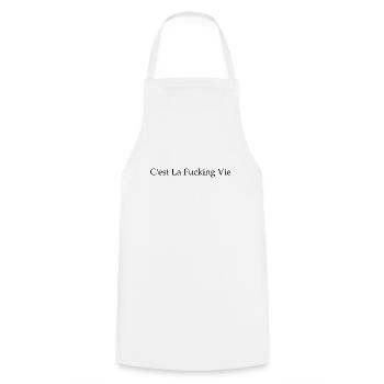 TXT black C est la fucking vie - Tablier de cuisine - blanc - Devant - AI Model Male 185 dark (185cm)