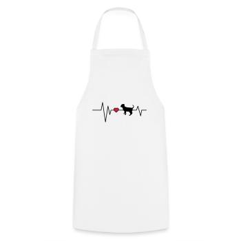 Heartbeat Dog Pup - Cooking Apron - white - Front - AI Model Male 185 dark (185cm)