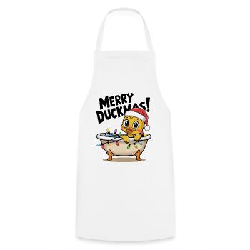 Duck Ducks Christmas Farmer Funny Merry Duckmas - Cooking Apron - white - Front - AI Model Male 185 dark (185cm)