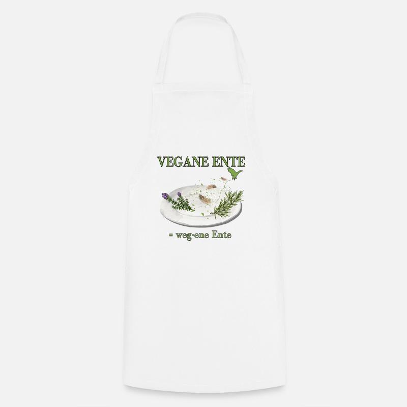 Vegane Ente - oder eher weg-ene Ente Satire - Kochschürze - Weiß