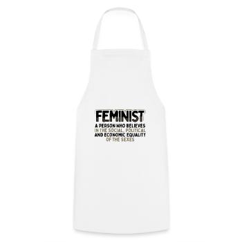 Féministe Social Politique Economique Égalité de - Tablier de cuisine - blanc - Devant - AI Model Male 185 dark (185cm)