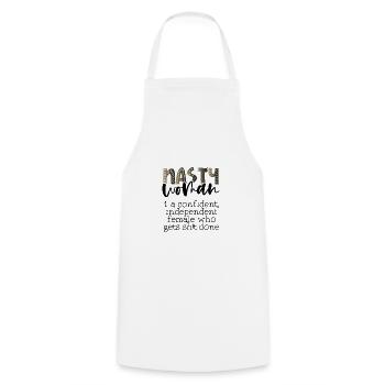 Feminism Nasty Woman Confident Getting Shit Done - Cooking Apron - white - Front - AI Model Male 185 dark (185cm)