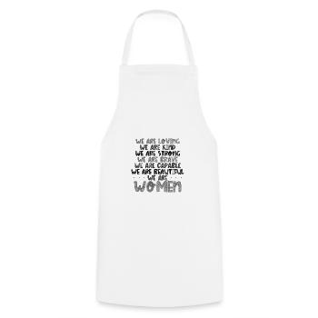 Femmes Aimant Gentil Fort Courageux Capable Beau - Tablier de cuisine - blanc - Devant - AI Model Male 185 dark (185cm)