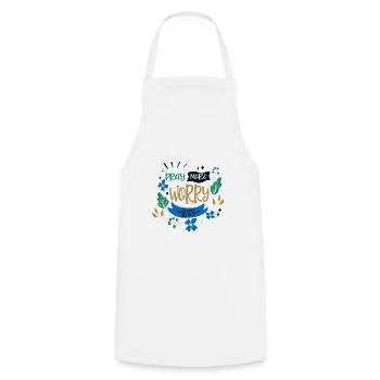 Christianity Pray More Worry Less Christian Gifts - Cooking Apron - white - Front - AI Model Male 185 dark (185cm)