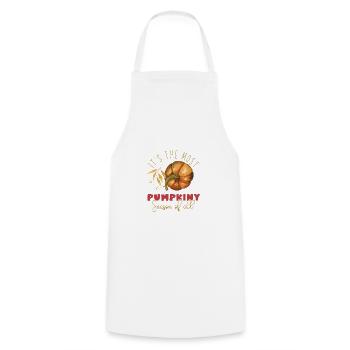 Autumn Most Pumpkiny Season of All Thanksgiving - Cooking Apron - white - Front - AI Model Male 185 dark (185cm)