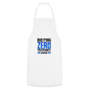 Anti-Mobbing-Geschenk Null-Toleranz-Zone Keine Mobber - Kochschürze - Weiß - Vorne - AI Model Male 185 dark (185cm)