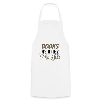 Book Lover Gift Books are Uniquely Magic Reader - Cooking Apron - white - Front - AI Model Male 185 dark (185cm)