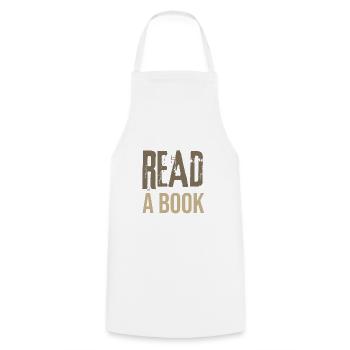 Book Lover Gift Ideas Read a Book Reader Gift - Cooking Apron - white - Front - AI Model Male 185 dark (185cm)
