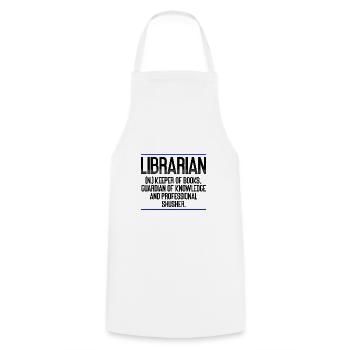 Bibliothécaire Cadeaux Gardien des Livres Gardien de - Tablier de cuisine - blanc - Devant - AI Model Male 185 dark (185cm)