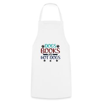 Dog Lover Cadeaux Chiens Livres et Hot-Dogs - Tablier de cuisine - blanc - Devant - AI Model Male 185 dark (185cm)