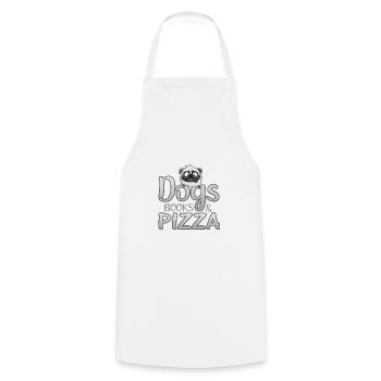 Dog Lover Gifts Dogs Books and Pizza - Cooking Apron - white - Front - AI Model Male 185 dark (185cm)