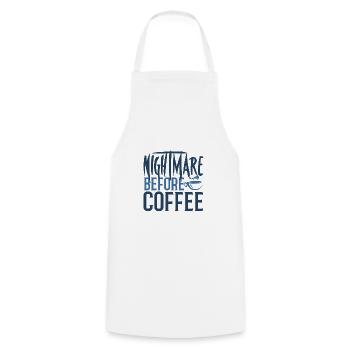 Coffee Addict Gift Nightmare Before Coffee - Cooking Apron - white - Front - AI Model Male 185 dark (185cm)