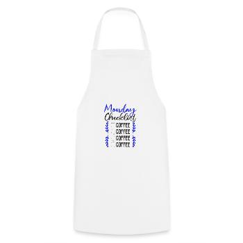 Coffee Drinker Gifts Monday Checklist Coffee - Cooking Apron - white - Front - AI Model Male 185 dark (185cm)