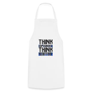 Cadeaux d’amateur de café Pensez différent Pensez café - Tablier de cuisine - blanc - Devant - AI Model Male 185 dark (185cm)