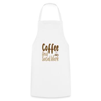 Coffee Drinking Social Worker Gift Coffee and - Cooking Apron - white - Front - AI Model Male 185 dark (185cm)