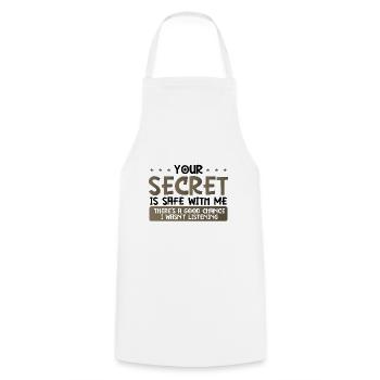 Cadeau sarcastique Votre secret Coffre-fort Ne pas écouter - Tablier de cuisine - blanc - Devant - AI Model Male 185 dark (185cm)