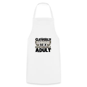 Sarcastic Cleverly Disguised as Responsible Adult - Cooking Apron - white - Front - AI Model Male 185 dark (185cm)