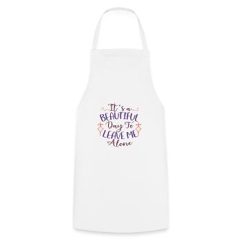 Cadeau sarcastique Une belle journée pour me laisser tranquille - Tablier de cuisine - blanc - Devant - AI Model Male 185 dark (185cm)