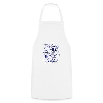 Cadeau sarcastique juste WTF ing mon chemin à travers la vie - Tablier de cuisine - blanc - Devant - AI Model Male 185 dark (185cm)