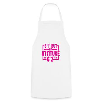 Short Person Gift 5ft 1in Attitude 6ft 2in - Cooking Apron - white - Front - AI Model Male 185 dark (185cm)