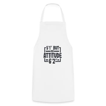 Short Person Gift 5ft 1in Attitude 6ft 2in - Cooking Apron - white - Front - AI Model Male 185 dark (185cm)