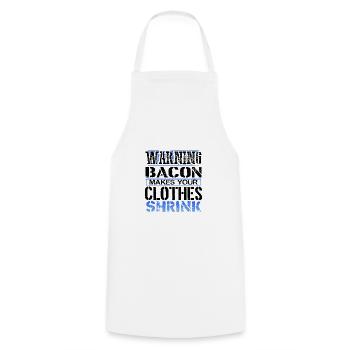 Bacon Lover Gift Warning Bacon Make Clothes - Cooking Apron - white - Front - AI Model Male 185 dark (185cm)