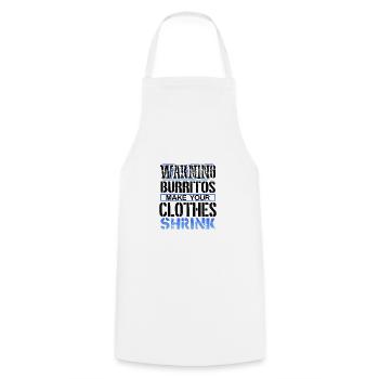Burrito Lover Gift Warning Burritos Make Clothes - Tablier de cuisine - blanc - Devant - AI Model Male 185 dark (185cm)