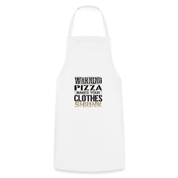 Pizza Lover Gifts Warning Pizza Makes Clothes - Cooking Apron - white - Front - AI Model Male 185 dark (185cm)