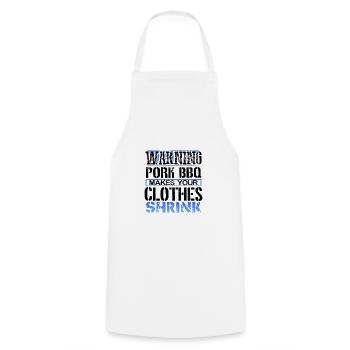 Pork BBQ Lover Gifts Warning Pork BBQ Makes - Cooking Apron - white - Front - AI Model Male 185 dark (185cm)