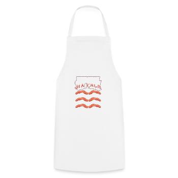 Fitness Humor Check Out My Six Pack Bacon Lover - Cooking Apron - white - Front - AI Model Male 185 dark (185cm)