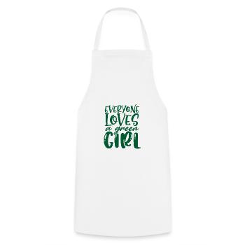 Cadeau écologiste Tout le monde aime une fille verte - Tablier de cuisine - blanc - Devant - AI Model Male 185 dark (185cm)