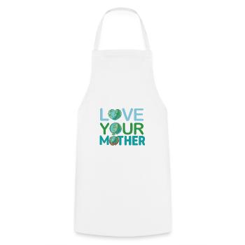 Environmentalist Gift Love Your Mother Earth - Cooking Apron - white - Front - AI Model Male 185 dark (185cm)